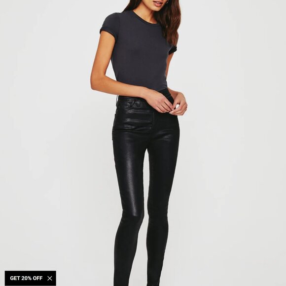 AG Jeans super skinny MILA - in Super Black leatherette - Like New - Picture 1 of 3